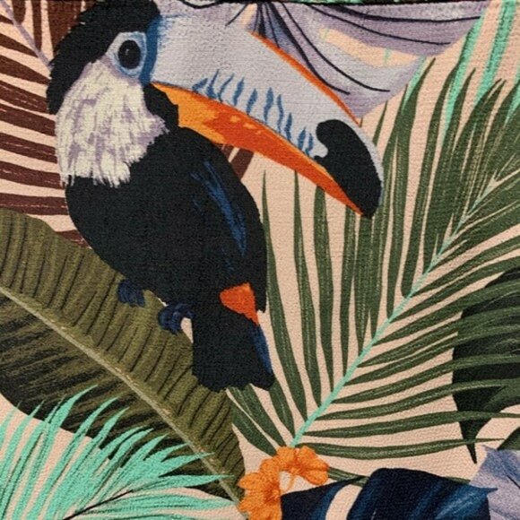 ZARA Tropical Birds Toucan Cockatoo Collared Shirt Blouse - Picture 15 of 16